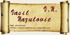 Vasil Mazulović vizit kartica